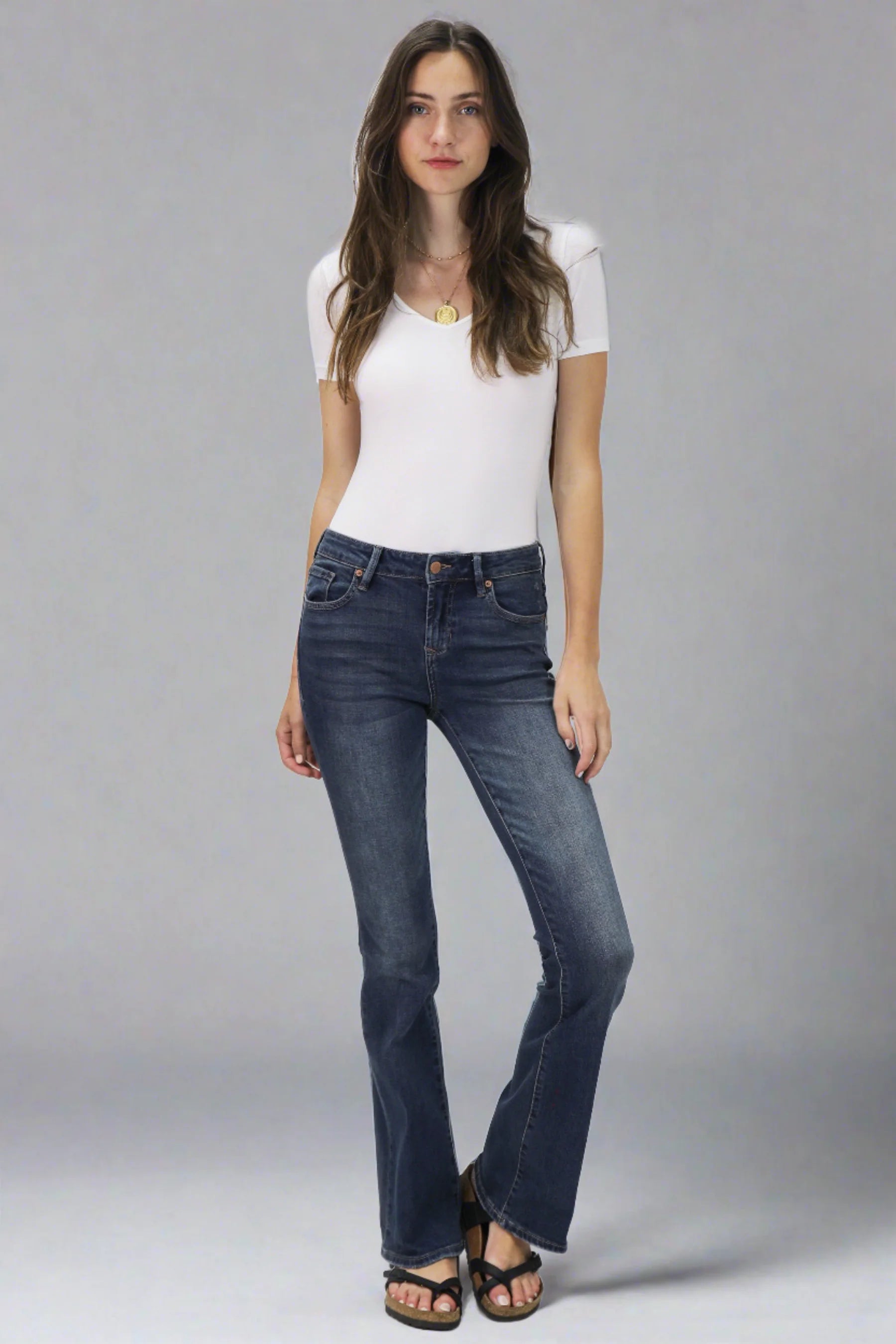 Women's denim jeans with a awareness change cause design embellishment-Dear John Denim Jaxtyn High Rise Bootcut Jeans Millbridge