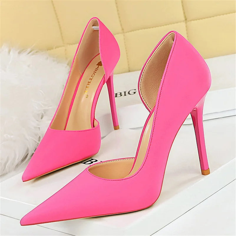 10 Colors Women 10.5cm High Heels Blue Pumps Lady Wedding Evening Party Purple---Elegant Evening Heels for Weddings and Parties