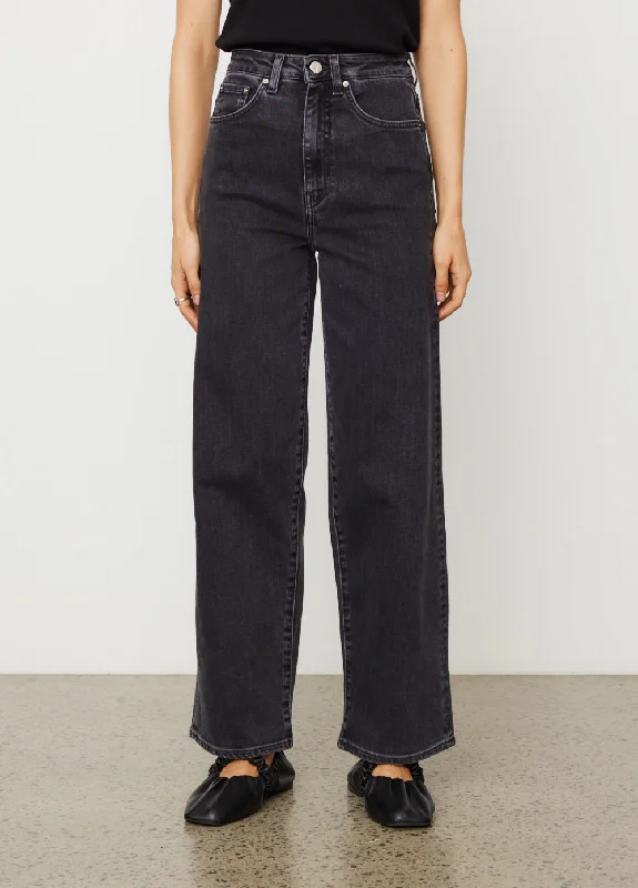 Women's denim jeans with a boycott cause design embellishment-Flare Jeans 32"