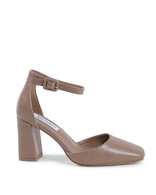 Stylish Ankle Strap Heels for Women--19V69 Italia Womens Ankle Strap Pump Beige HLL0127 BEIGE