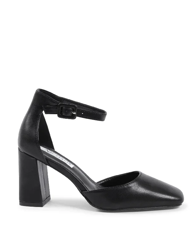 Stylish Ankle Strap Heels for Women--19V69 Italia Womens Ankle Strap Pump Black HLL0127 NERO