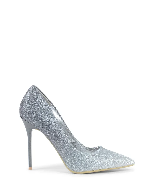 19V69 Italia Womens Pump Glitter Grey V168 GREY---Trendy Glitter Heels for a Glamorous Look