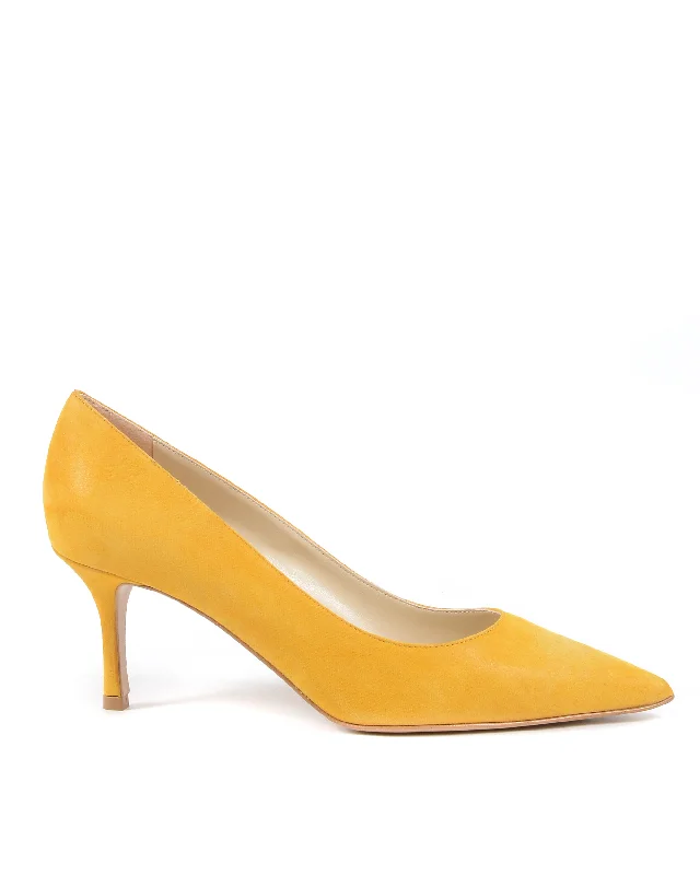 Stiletto Heel Pumps with Perfect Fit--19V69 Italia Womens Pump Yellow DEC65 PELLE AMBER-Fashionable & Classic