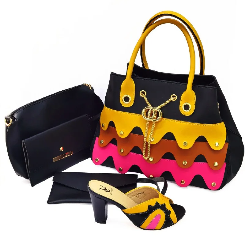 Italian Lady Shoes with Matching Bag for African Women Shoes and Bag Set