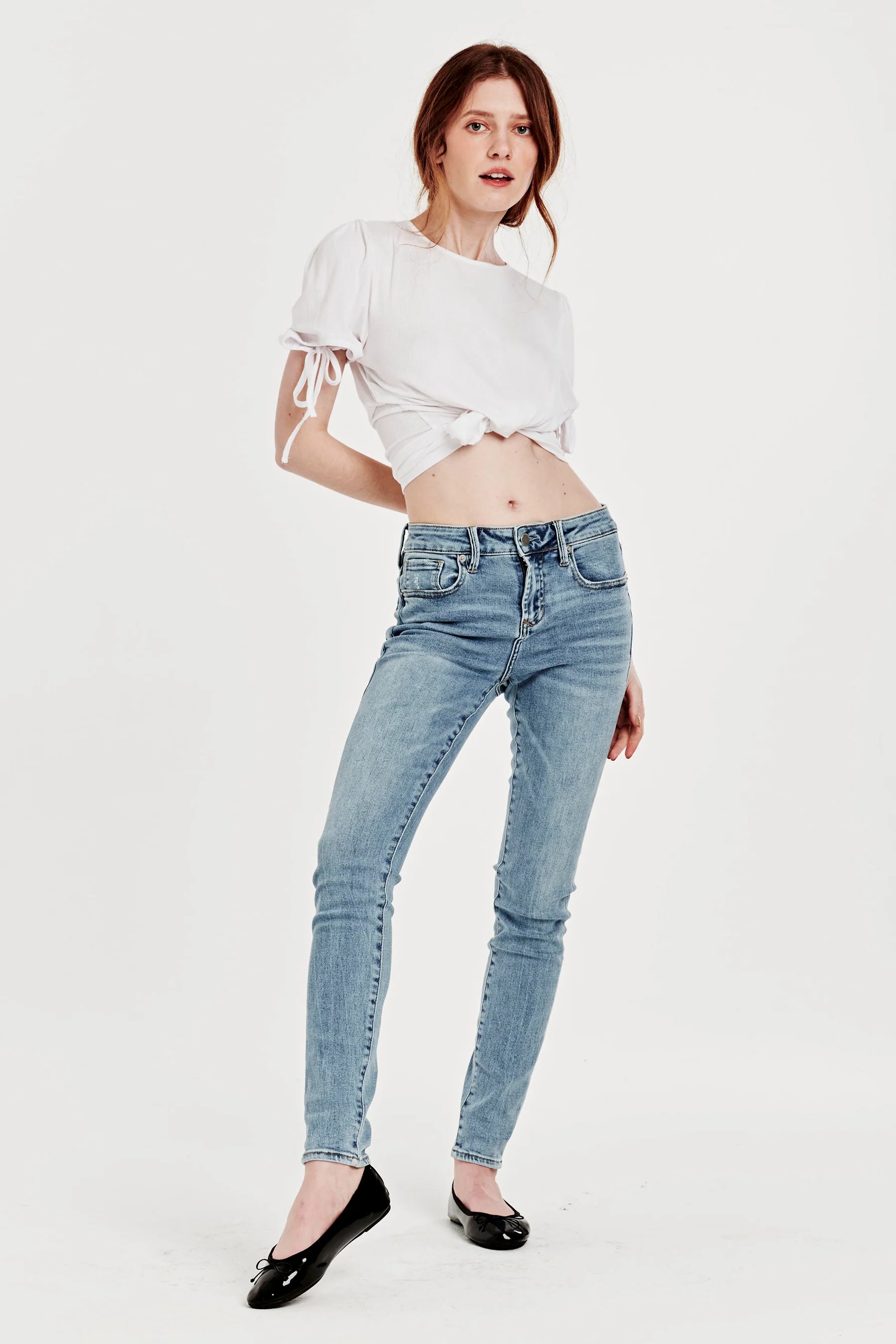 Women's denim jeans styled with boots-Dear John Denim Gisele High Rise Ankle Skinny Jeans Portmore
