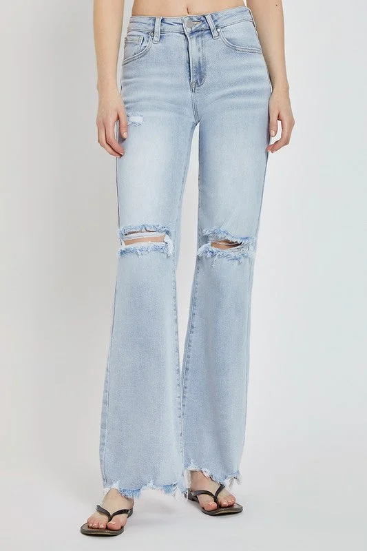 Women's denim jeans styled for spring-Rise Jeans High Rise Wide Leg Jeans