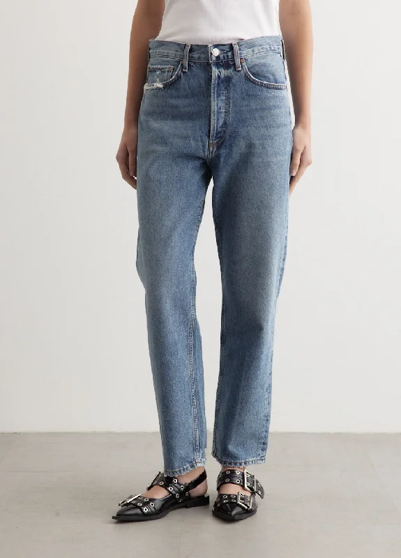 Women's denim jeans with a rigid denim fabric-90's Mid Rise Straight Jeans