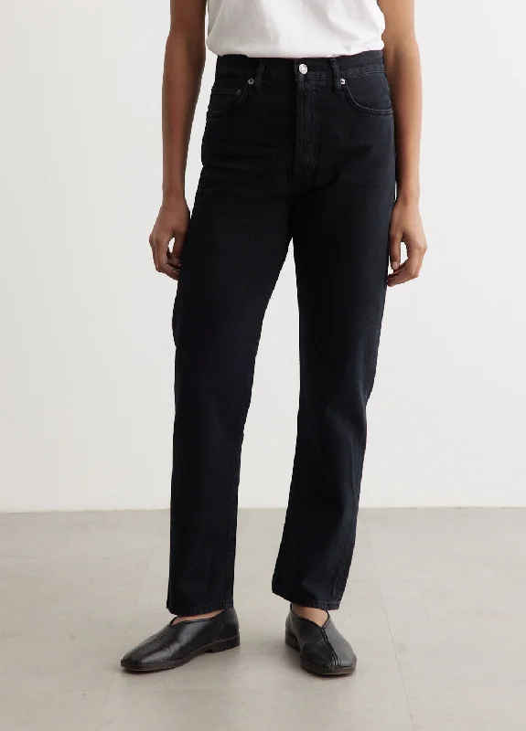 Women's denim jeans with a button fly-90's Pinched Waist Jeans