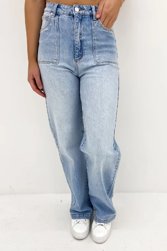 Women's denim jeans with a love change cause design embellishment-A 94 High & Wide Jean Sofie RCY