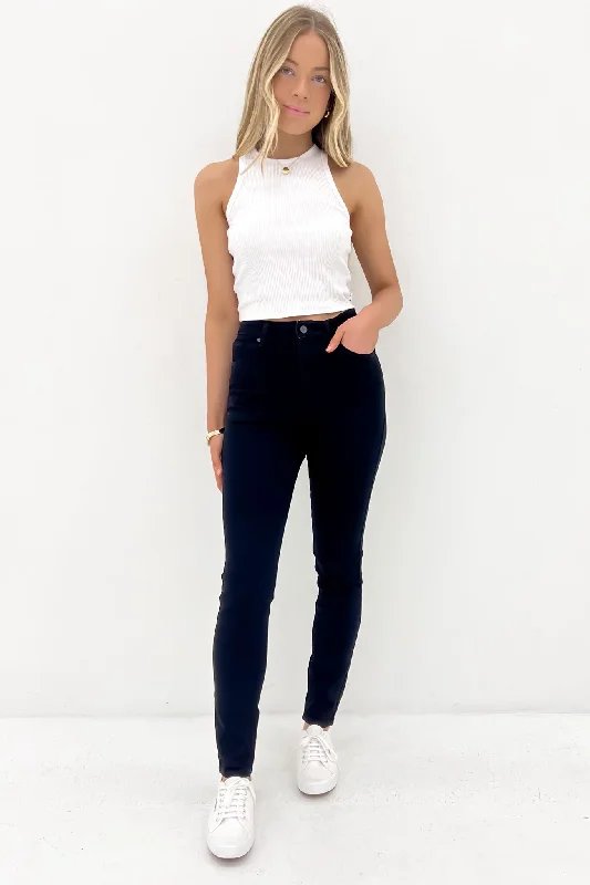 Women's denim jeans styled for winter-A 94 Skinny Jean Black Magic