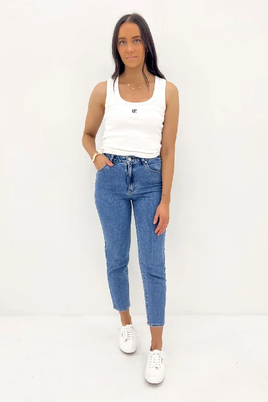 Women's denim jeans with a charity change cause design embellishment-A 94 Slim Jean Naomi