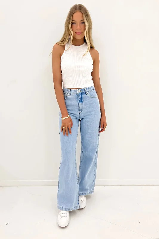 Women's denim jeans with a geometric design embellishment-A 94 Wide Jean Kendall