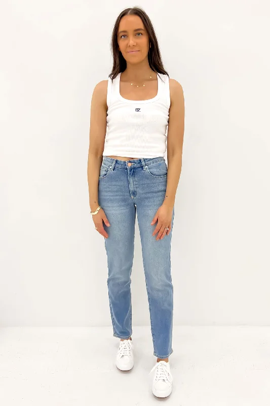 Women's denim jeans with a memorial change cause design embellishment-A 95 Stovepipe Jean Aneta