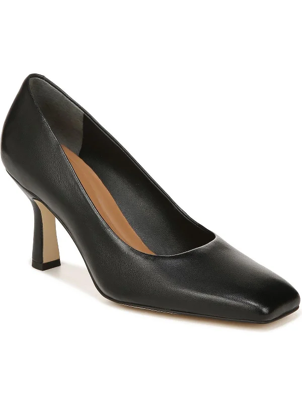 A Flexa Aela Pump Womens Leather Square Toe Pumps---Durable Square Toe Block Heels for Everyday Use