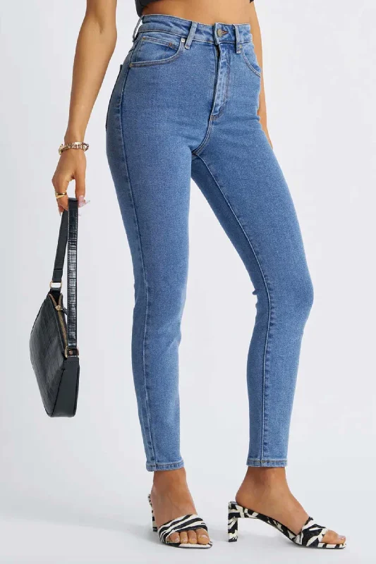 Women's denim jeans with a velvet trim-A High Skinny Ankle Basher Petite Jean LA Blues Women's denim jeans with a velvet trim-A High Skinny Ankle Basher Petite Jean LA Blues