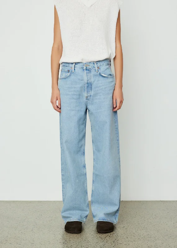 Women's denim jeans with a animal rights cause design embellishment-Low Slung Baggy Jeans Women's denim jeans with a animal rights cause design embellishment-Low Slung Baggy Jeans