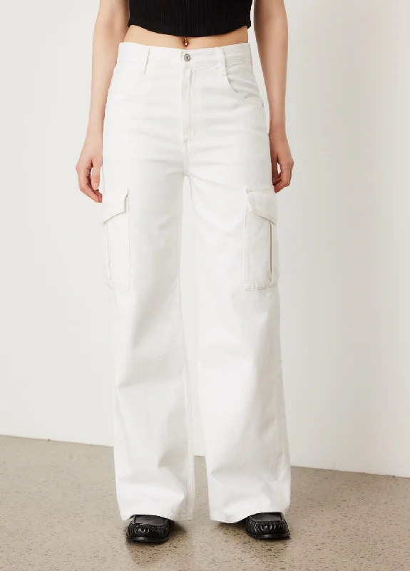 Women's denim jeans with a human rights cause design embellishment-Minka Cargo Pants Women's denim jeans with a human rights cause design embellishment-Minka Cargo Pants