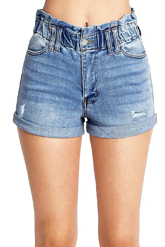 Women's denim shorts for a picnic date-Abby Paperbag Shorts