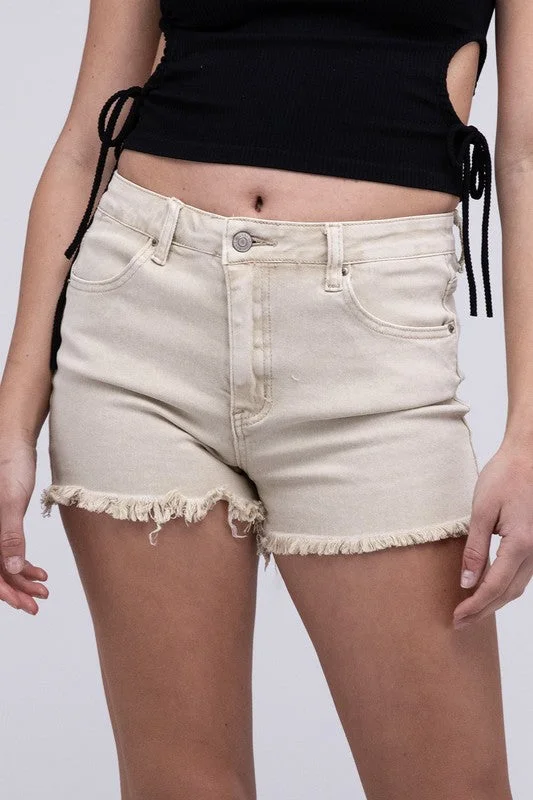Best women's denim shorts or a new style:Acid Washed Frayed Cutoff Hem Shorts