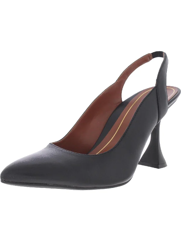 Stiletto Heel Pumps with Perfect Fit--Adalena Womens Leather Pointed Toe Slingback Heels-Fashionable & Classic