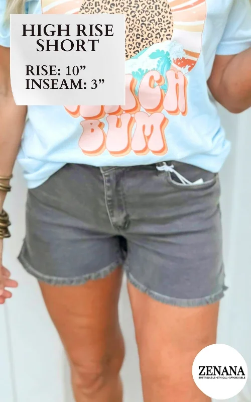Women's denim shorts and a vest-Perfect for You Acid Wash Frayed Cutoff Denim Shorts | Zenana