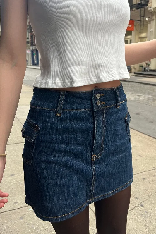 Women's denim skirts for festival wear -Agatha Denim Skirt