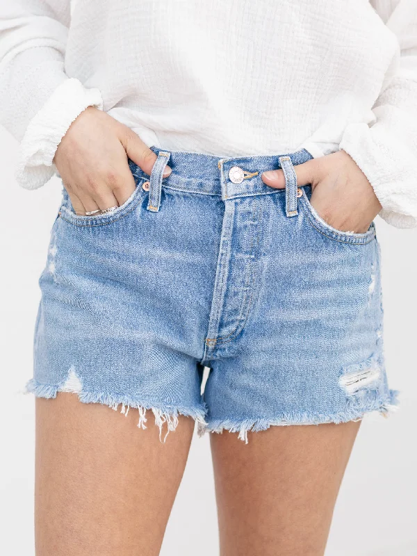 The the brand and top style denim of style a high on for:AGOLDE Swapmeet Parker Denim Shorts