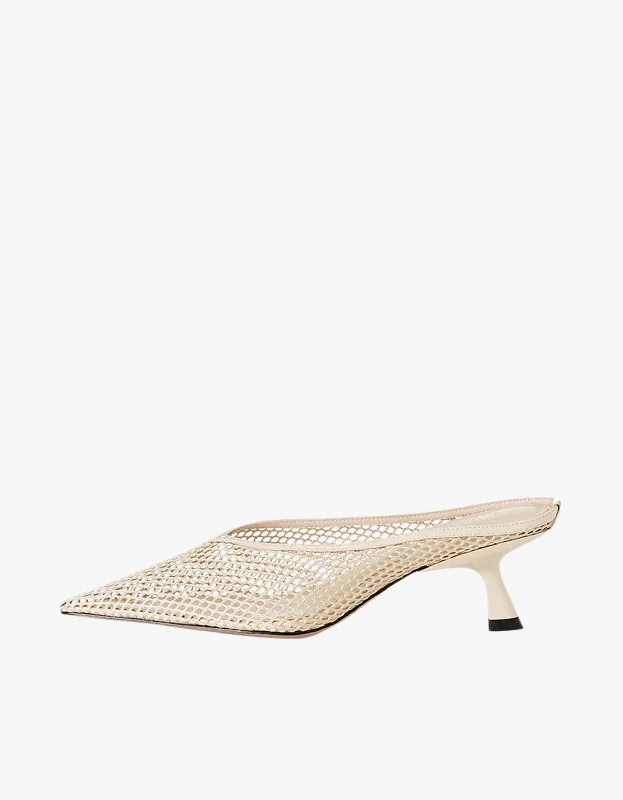 Versatile Heeled Sandals for Any Occasion---Gomez Heel - Cream Mesh