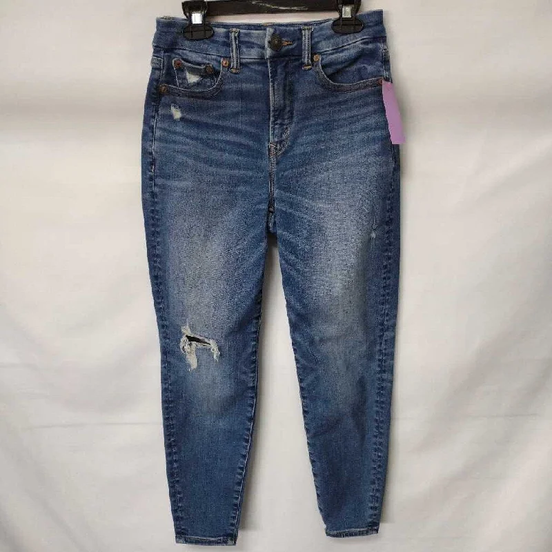 Women's denim jeans with a landscape scene embellishment-AMERICAN EAGLE WOMEN'S JEANS 0 Women's denim jeans with a landscape scene embellishment-AMERICAN EAGLE WOMEN'S JEANS 0