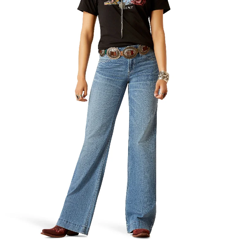 Women's denim jeans with embroidery-Ariat REAL Perfect Rise Trouser - Tennesse