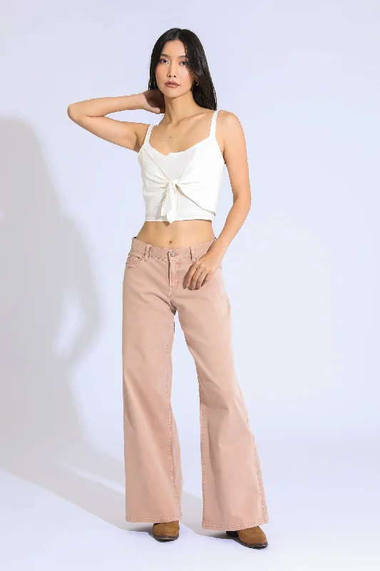 Women's denim jeans with sustainable practices-Ashley Classic Low Rise A-Line Baggy Jeans - Sandstone Women's denim jeans with sustainable practices-Ashley Classic Low Rise A-Line Baggy Jeans - Sandstone