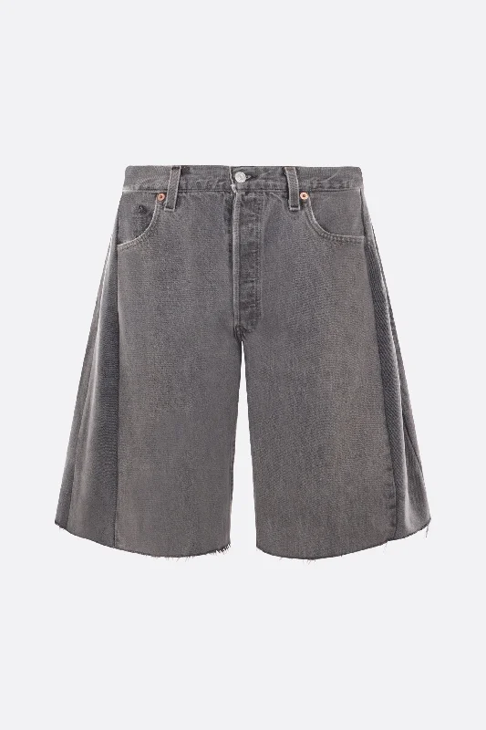 Women's denim shorts for everyday wear-Lasso upcycled vintage denim shorts