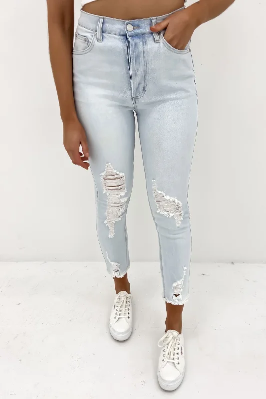Women's denim jeans with a hope cause design embellishment-Becky Jean 92 Wash