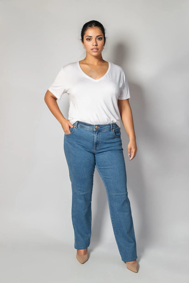 Women's denim jeans styled or to party-Blue Baby Boyfriend Jean