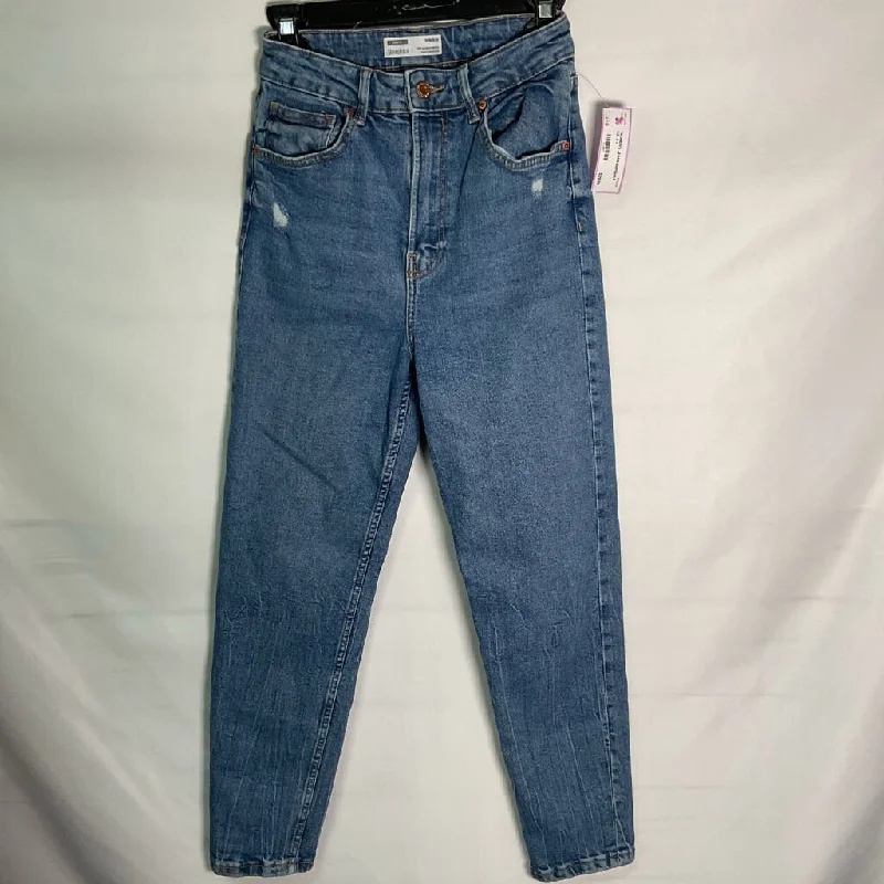Women's denim jeans with a abstract design embellishment-BERSHKA WOMEN'S JEANS 4