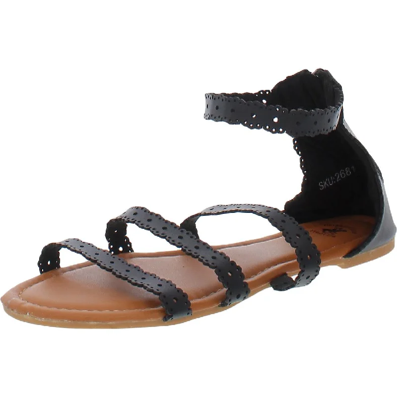 Stylish Ankle Strap Heels for Women--Beverly Hills Polo Club Womens Flower Flat Ankle Strap