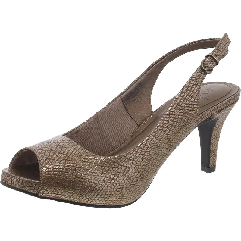 Versatile Heeled Sandals for Any Occasion---Teller Womens Solid Slingback Peep-Toe Heels