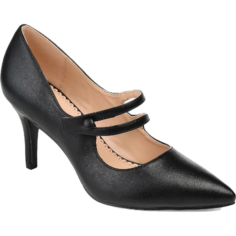 Versatile Dress Heels for Formal and Casual Wear---Sidney  Womens Faux Leather Pointed Toe Dress Heels