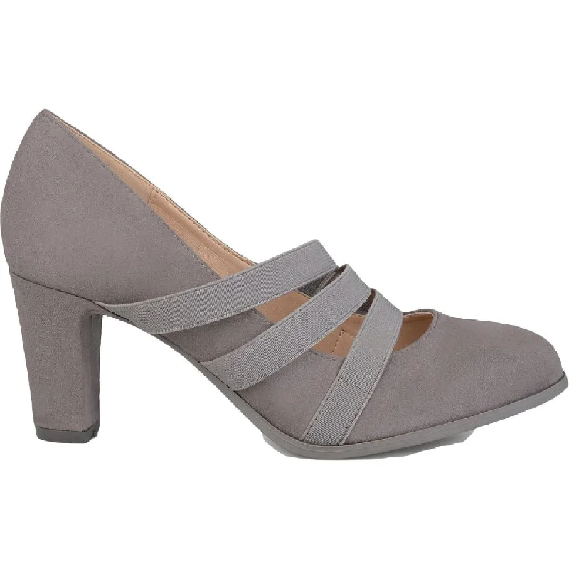 Affordable Suede Ankle Pumps for All-Day Wear--Loren Womens Faux Suede Strappy Heels