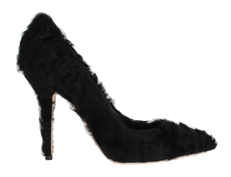 Dolce & Gabbana Elegant Pumps in Luxe Xiangao Fur Women's Leather---Comfortable Leather Pumps for Office and Everyday Wear