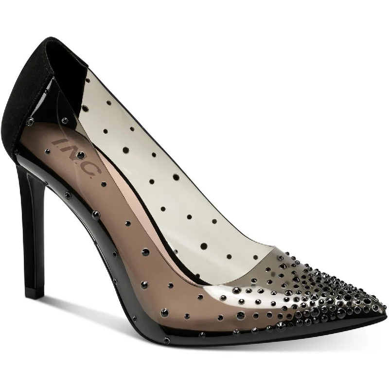 Katey Womens Vinyl Pumps---Transparent Vinyl Pumps for Bold Fashion Statements