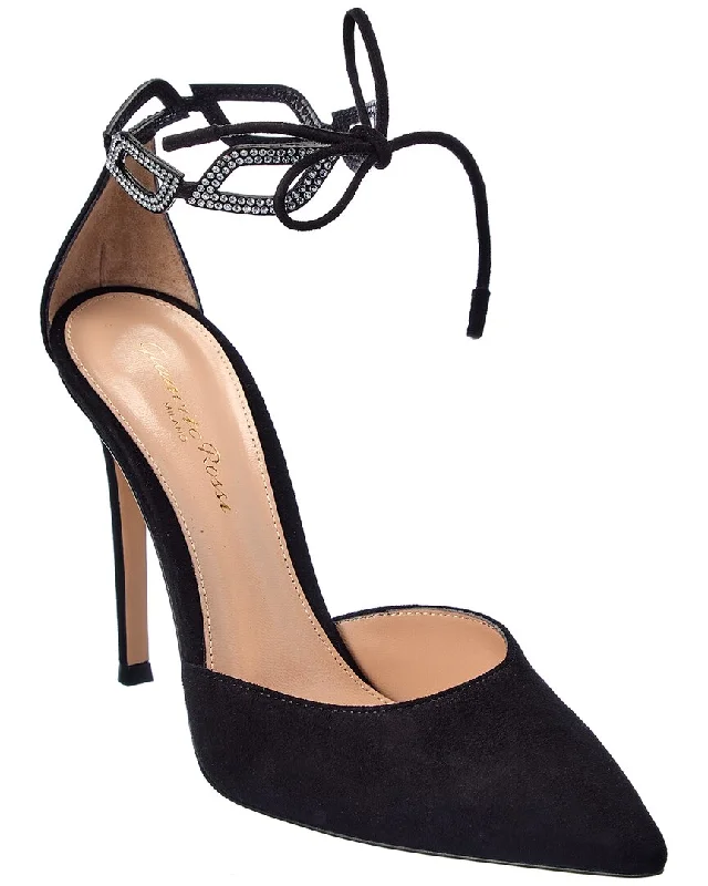 Affordable Suede Ankle Pumps for All-Day Wear--Gianvito Rossi Freya 105 Suede Pump