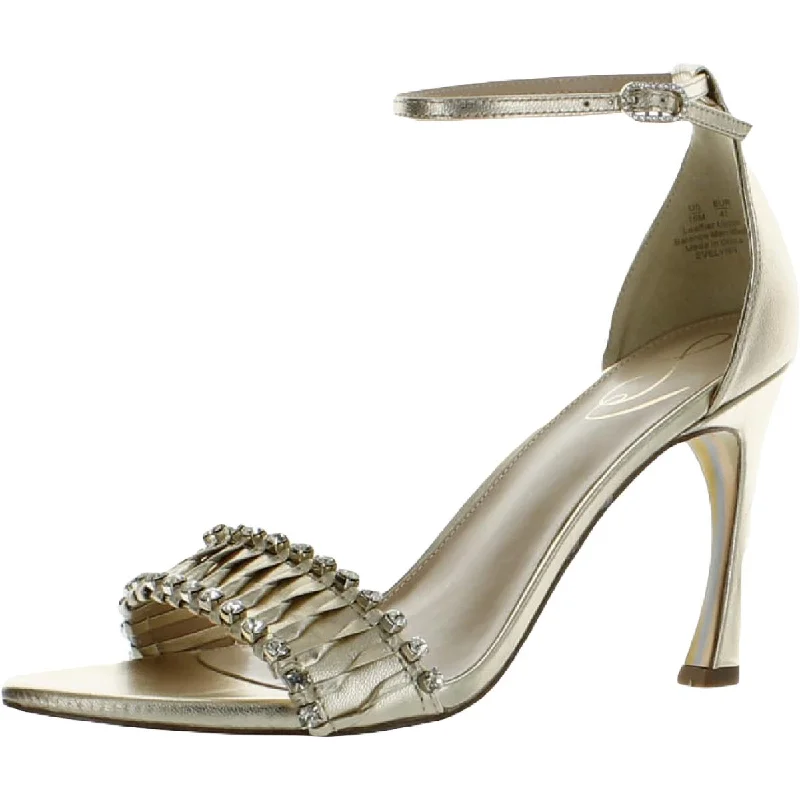 Stylish Ankle Strap Heels for Women--Evelynn Womens Embellished Ankle Strap Heels