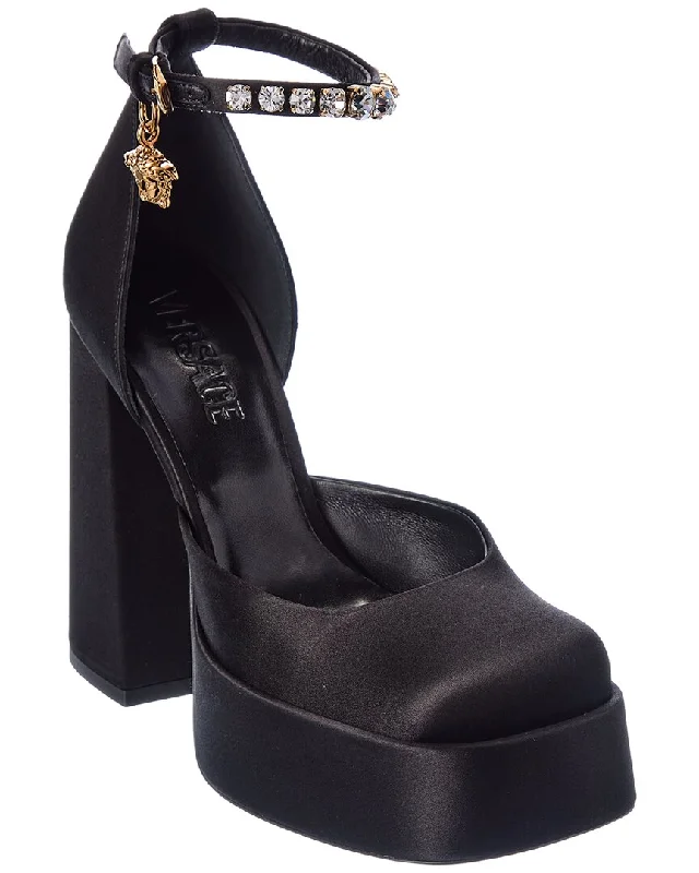 Stylish Platform Heels for Extra Height--Versace Aevitas Silk Platform Pump