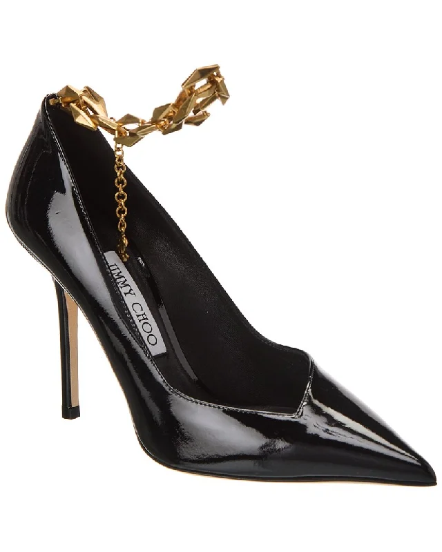 Sleek and Shiny Patent Pump Heels for a Polished Look--Jimmy Choo Diamond Talura 100 Patent Pump