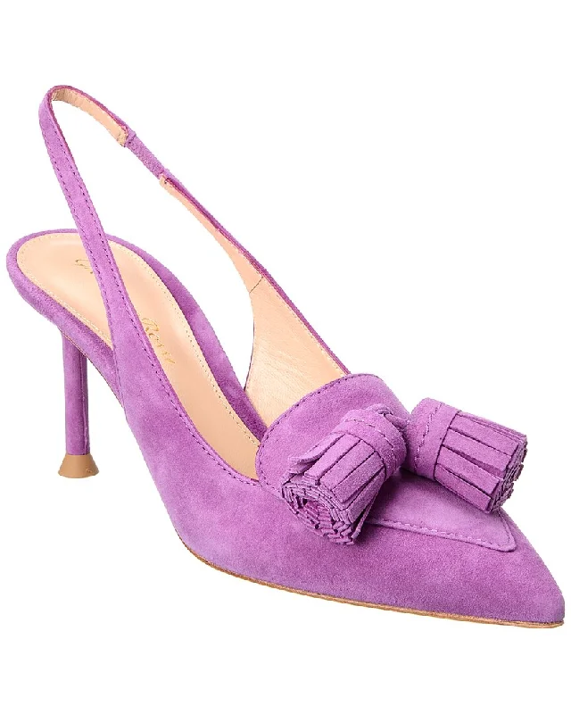 Affordable Suede Ankle Pumps for All-Day Wear--Gianvito Rossi 70 Suede Slingback Pump