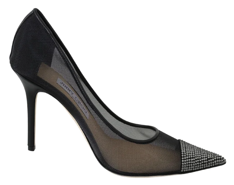 Versatile Heeled Sandals for Any Occasion---Jimmy Choo Mesh Diamond Pumps