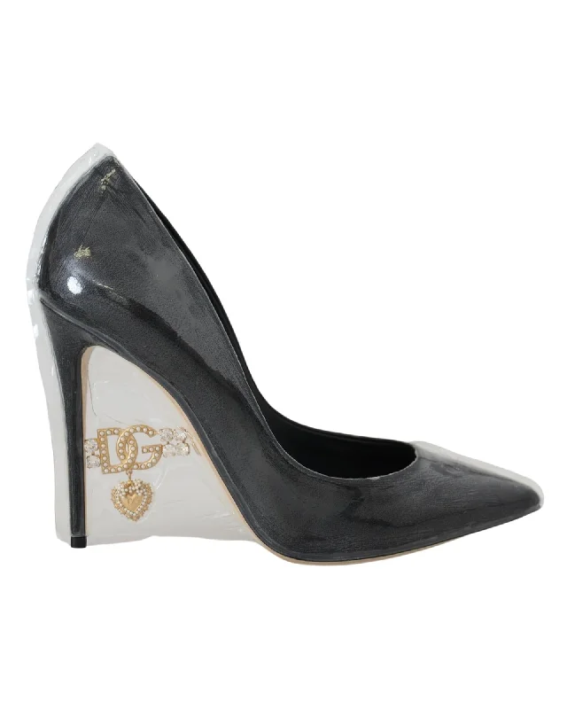 Dolce & Gabbana Gorgeous  Leather Heels Pumps---Comfortable Leather Pumps for Office and Everyday Wear