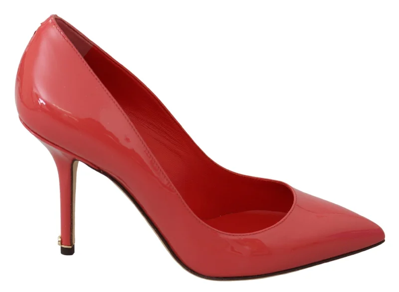 Sleek and Shiny Patent Pump Heels for a Polished Look--Dolce & Gabbana Elegant Dark Pink Patent Leather Women's Pumps