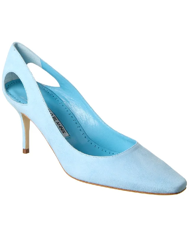 Affordable Suede Ankle Pumps for All-Day Wear--Manolo Blahnik Toplaca 70 Suede Pump